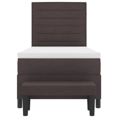 Boxspringbed Met Matras & Bank Stof Donkerbruin 100 x 200 cm Lijnen design