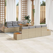 Tuin eetset 9-delig beige grijs voor 8 personen