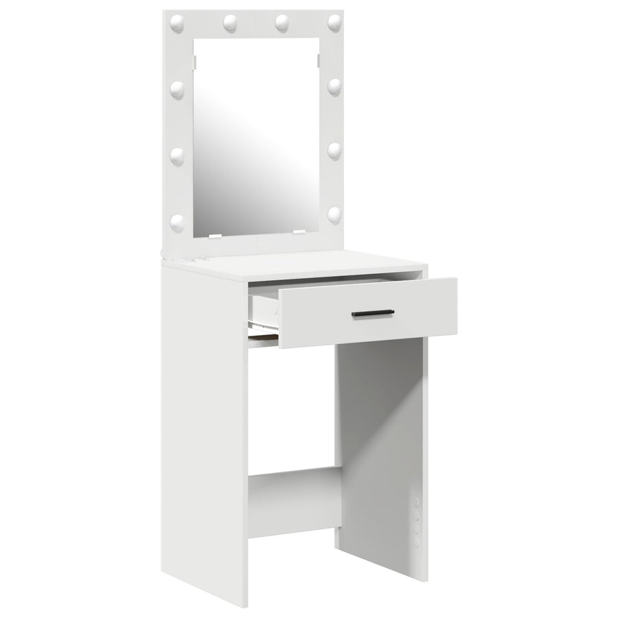 Kaptafel Met Led-Lampjes Wit 50 x 41 x 135 cm