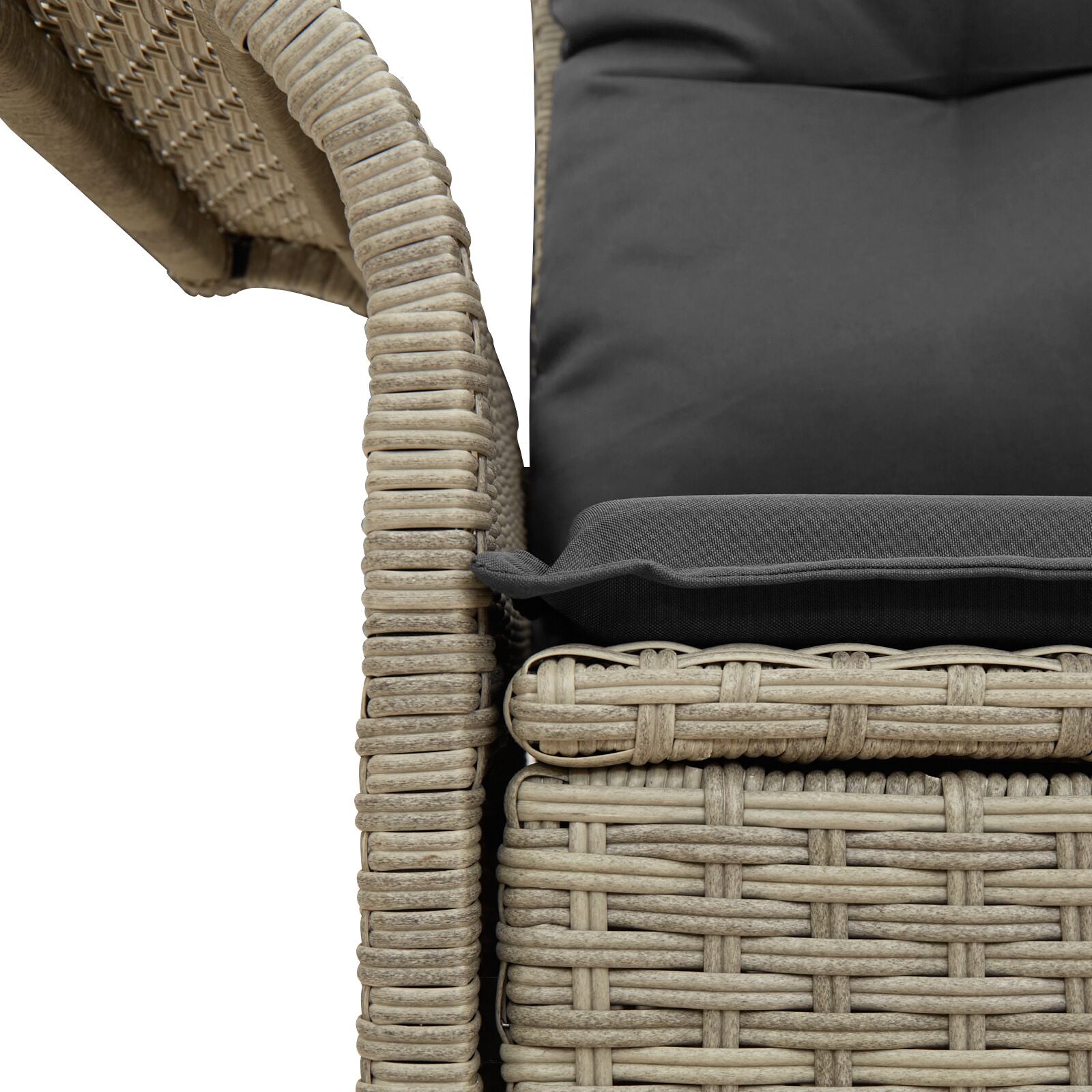 2-Zits Tuin Sofa & Kussens Poly Rattan Lichtgrijs met opslag