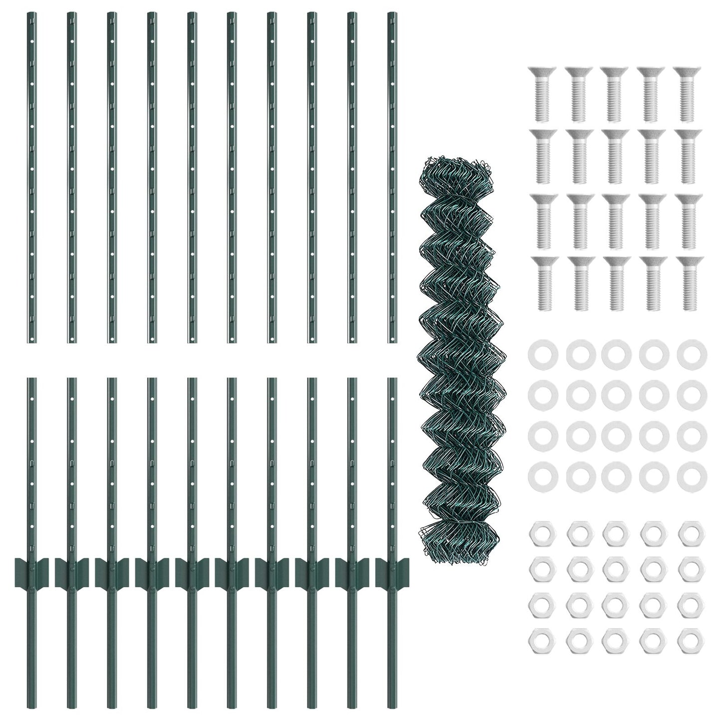 Kettinglink Hek Met 10 U Palen Groen 1X10 M Staal