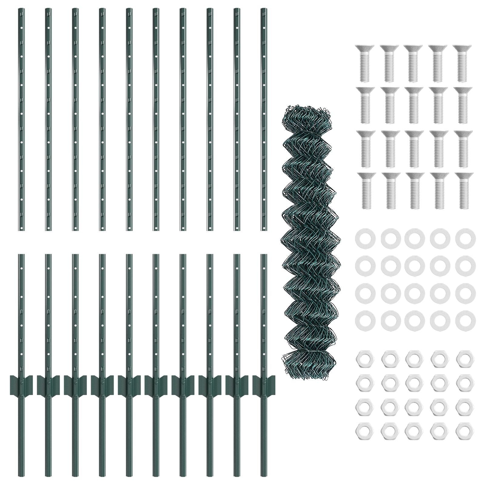 Kettinglink Hek Met 10 U Palen Groen 1X10 M Staal