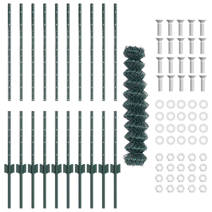 Kettinglink Hek Met 10 U Palen Groen 1X10 M Staal