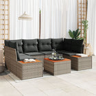 Garden Sofa Set with Cushion 6 pcs Grey Poly Rattan