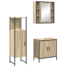 3-delige Badmeubelset Sonoma Eiken Geassembleerd Hout