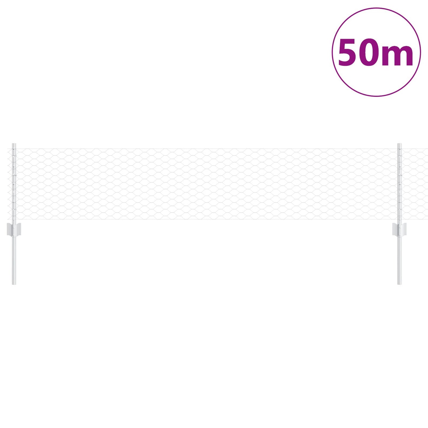 Hekpalen 11 St U-Kanaal 40 Cm Gegalvaniseerd Staal,  Zeshoekig Hek 0.4X50 M Gegalvaniseerd Staal