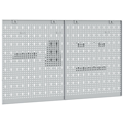 Pegboards 2 Stuks Met 8 Accessoires Grijs 50X Staal 60 cm