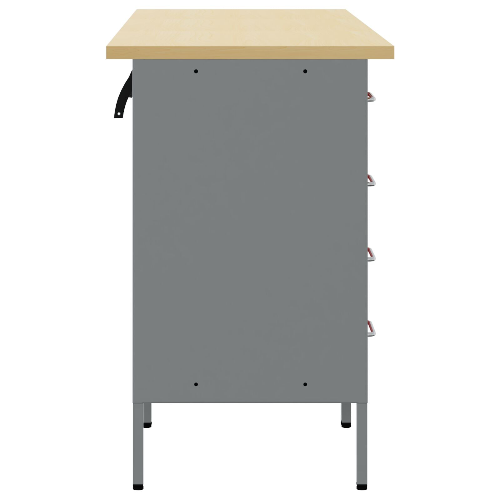 Werkcabinet 3-Delig En Grijs Van Geengineerd Hout En Staal 3x (85 cm) Rood 3x cabinet