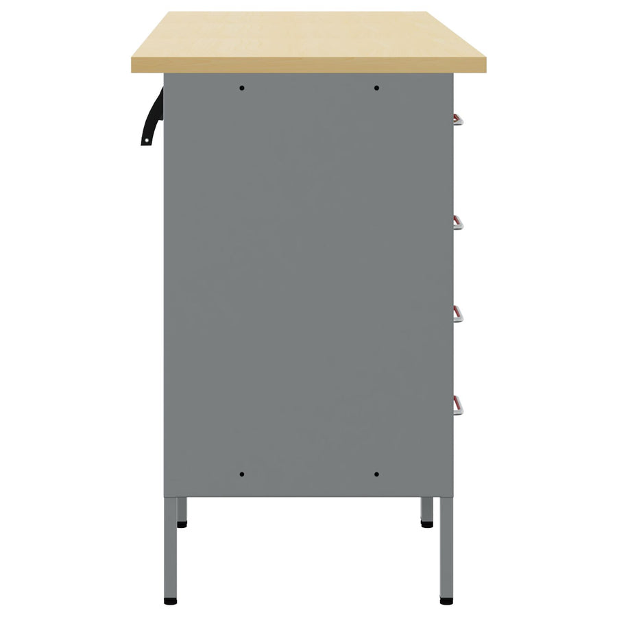 Werkcabinet 3-Delig En Grijs Van Geengineerd Hout En Staal 3x (85 cm) Rood 3x cabinet