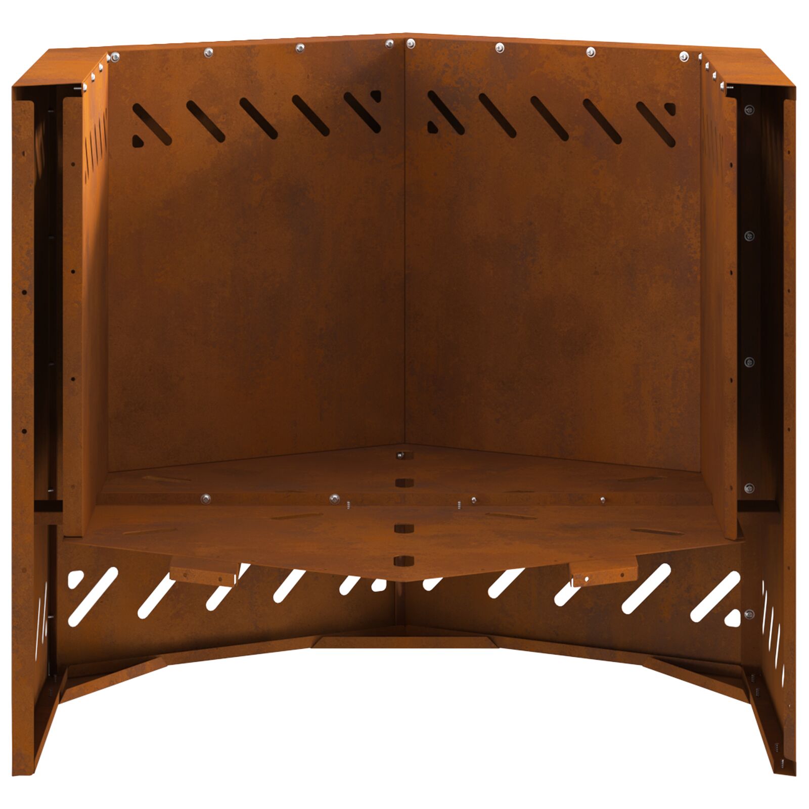 Rookloze Vuurkorf Hexagonaal Weerbestendig Staal 58 x 58 x 51 cm Verweerd staal/Bruin