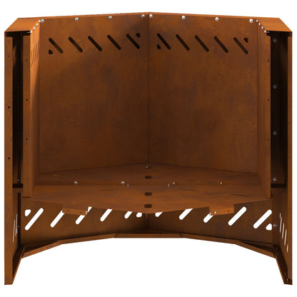 Rookloze Vuurkorf Hexagonaal Weerbestendig Staal 58 x 58 x 51 cm Verweerd staal/Bruin