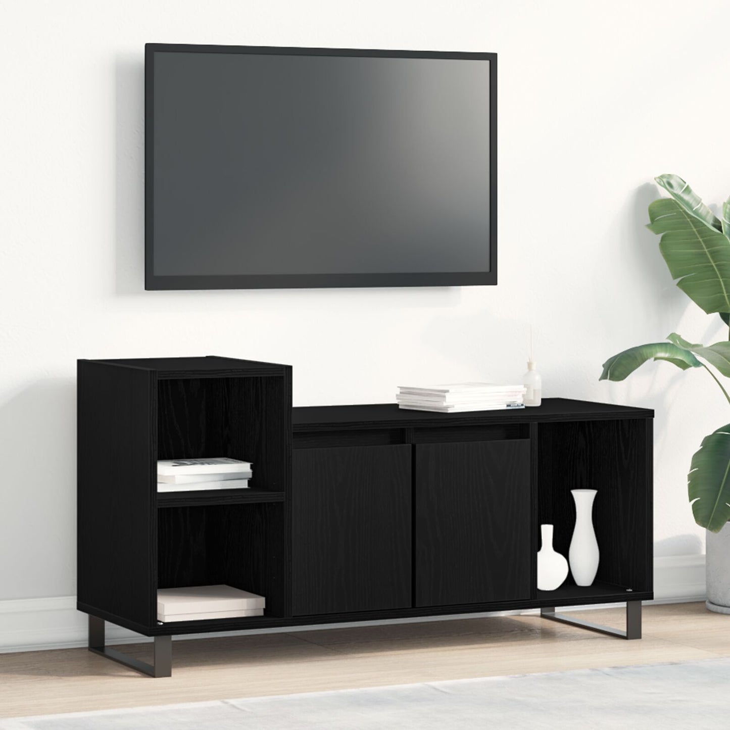 Tv-Kast 100X35X55 Cm Engineered Wood Zwart eiken