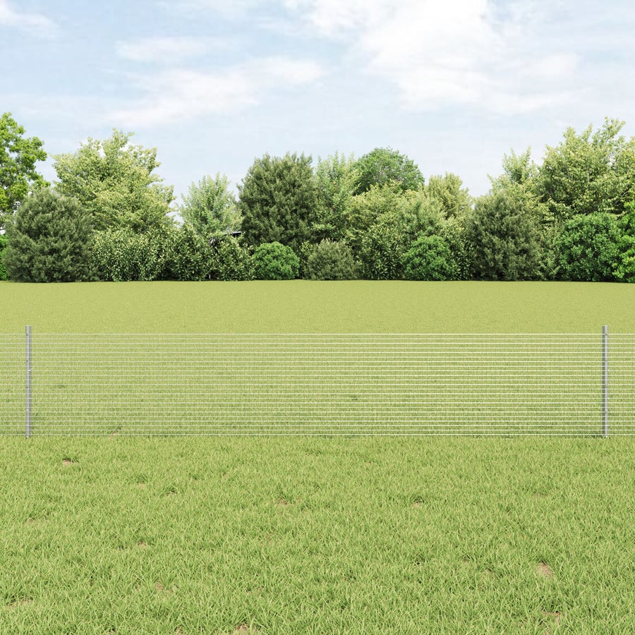 Gelaste Draadhek Met 11 U-Palen Zilver 0.4X25 M Staal