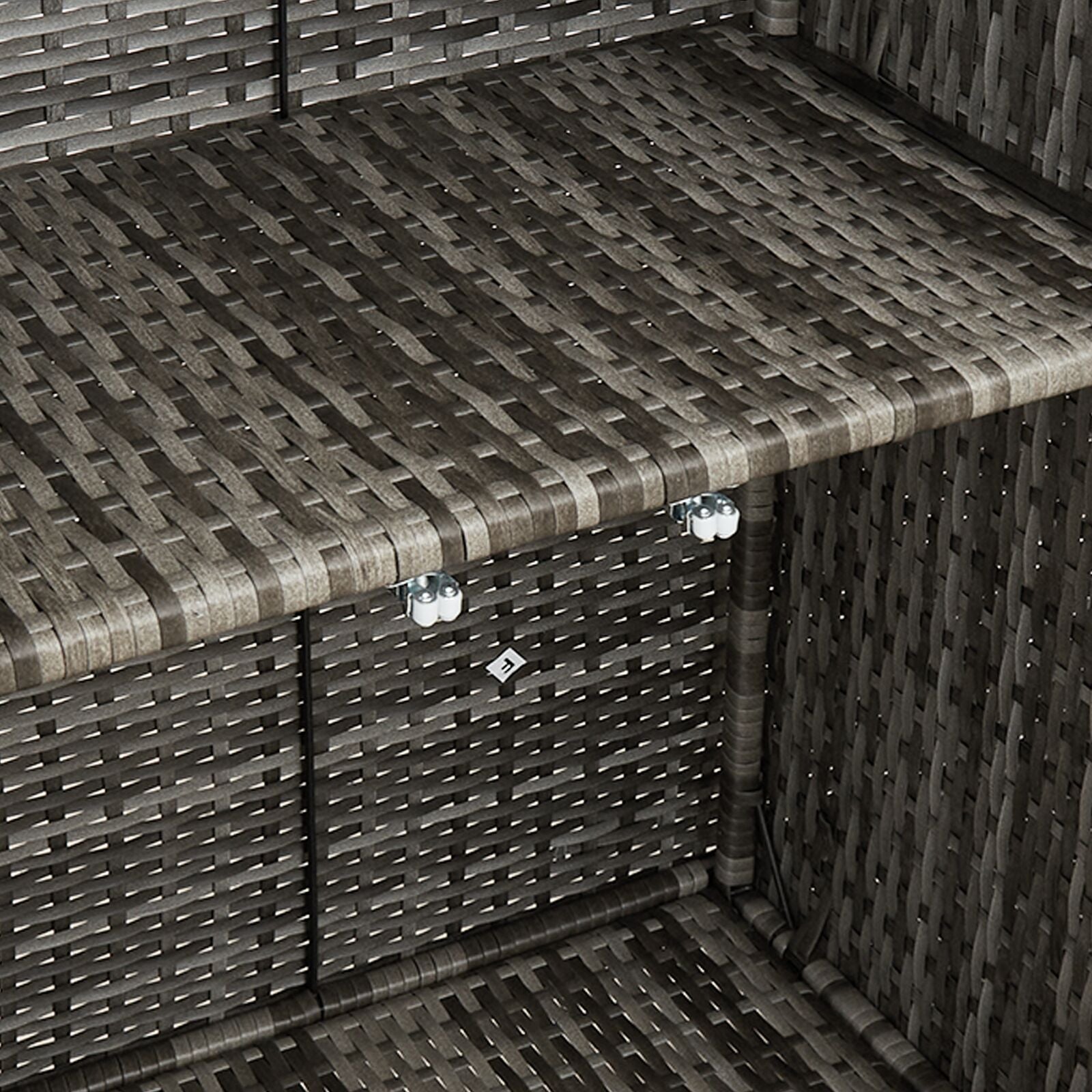 Opbergkast 100X36X102 Cm Rattan Grijs