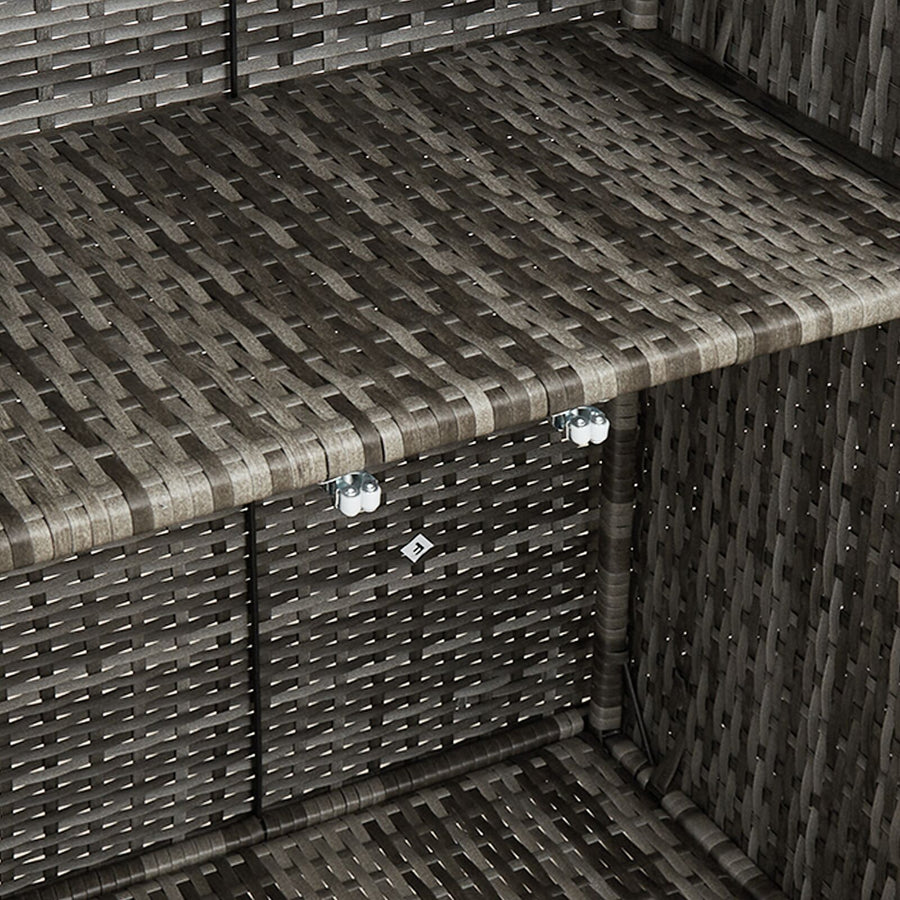 Opbergkast 100X36X102 Cm Rattan Grijs