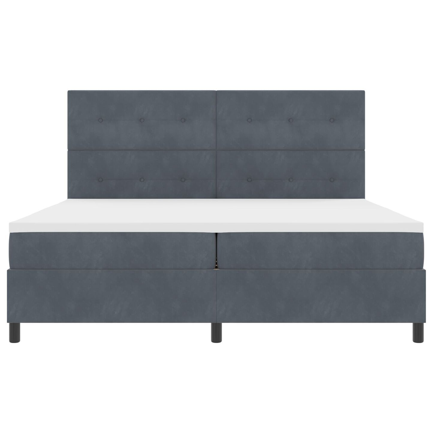 Boxspringbed Met Matras Donkergrijs 200X200 Cm Fluweel Blauw