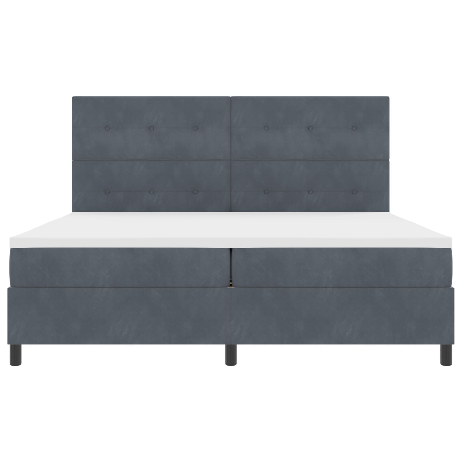 Boxspringbed Met Matras Donkergrijs 200X200 Cm Fluweel Blauw