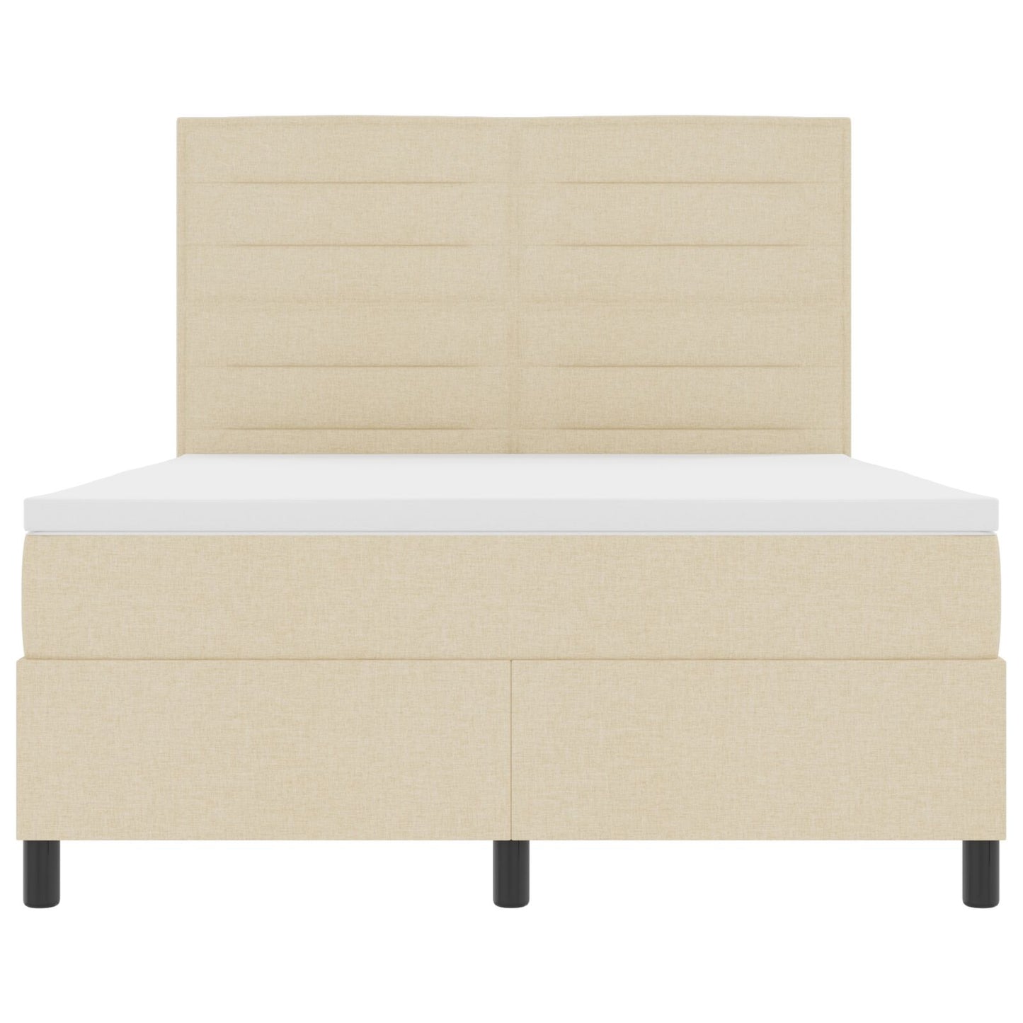 Boxspringbed Met Matras Stof Crème 140 x 200 cm Lijnen ontwerp
