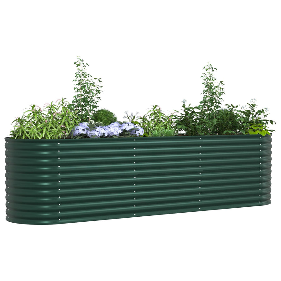 Tuinverhoging Bed Gegalvaniseerd Staal 320 x 80 x 81 cm Groen