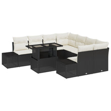 Tuinbankstel Set Van 9 Beige Rattan Buitentuinbankstel