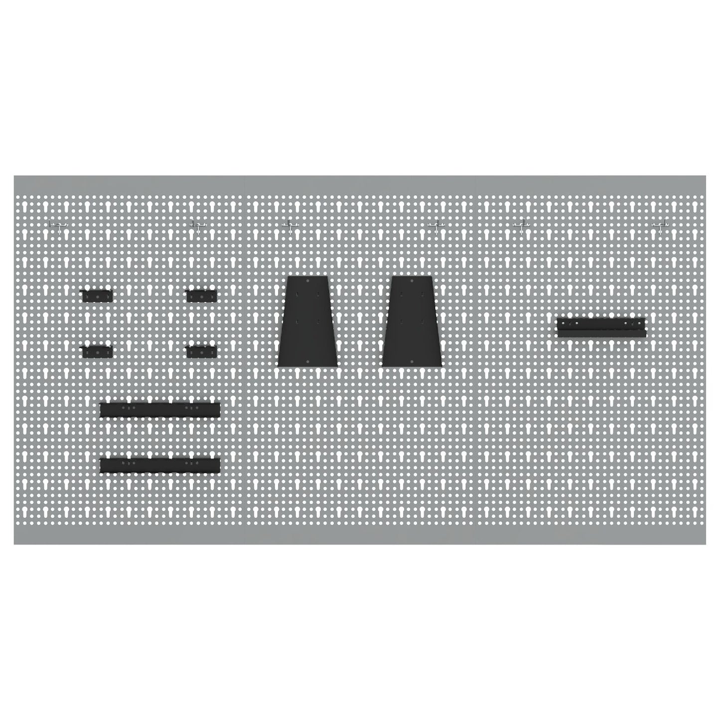 Pegboards 3 Stuks Met 15 Accessoires Grijs 150X Staal 80 cm