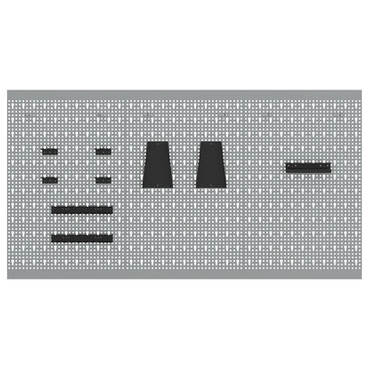 Pegboards 3 Stuks Met 15 Accessoires Grijs 150X Staal 80 cm