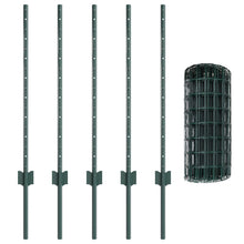 Euro Omheining Met 5 U Posts Groen 0.8X10 M Staal