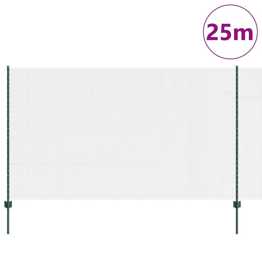 Gelast Draadhek Met 11 U Posts Groen 1.4X25 M Staal