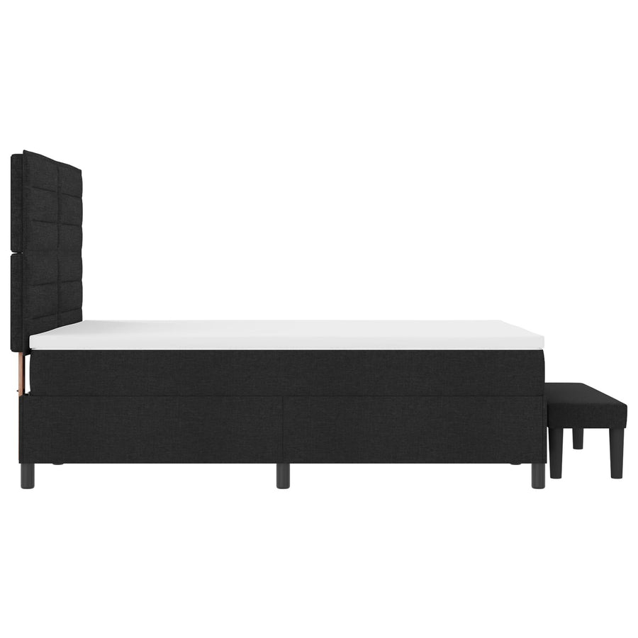 Boxspringbed Met Matras En Bank Stof Zwart 140 x 190 cm Lijnen ontwerp