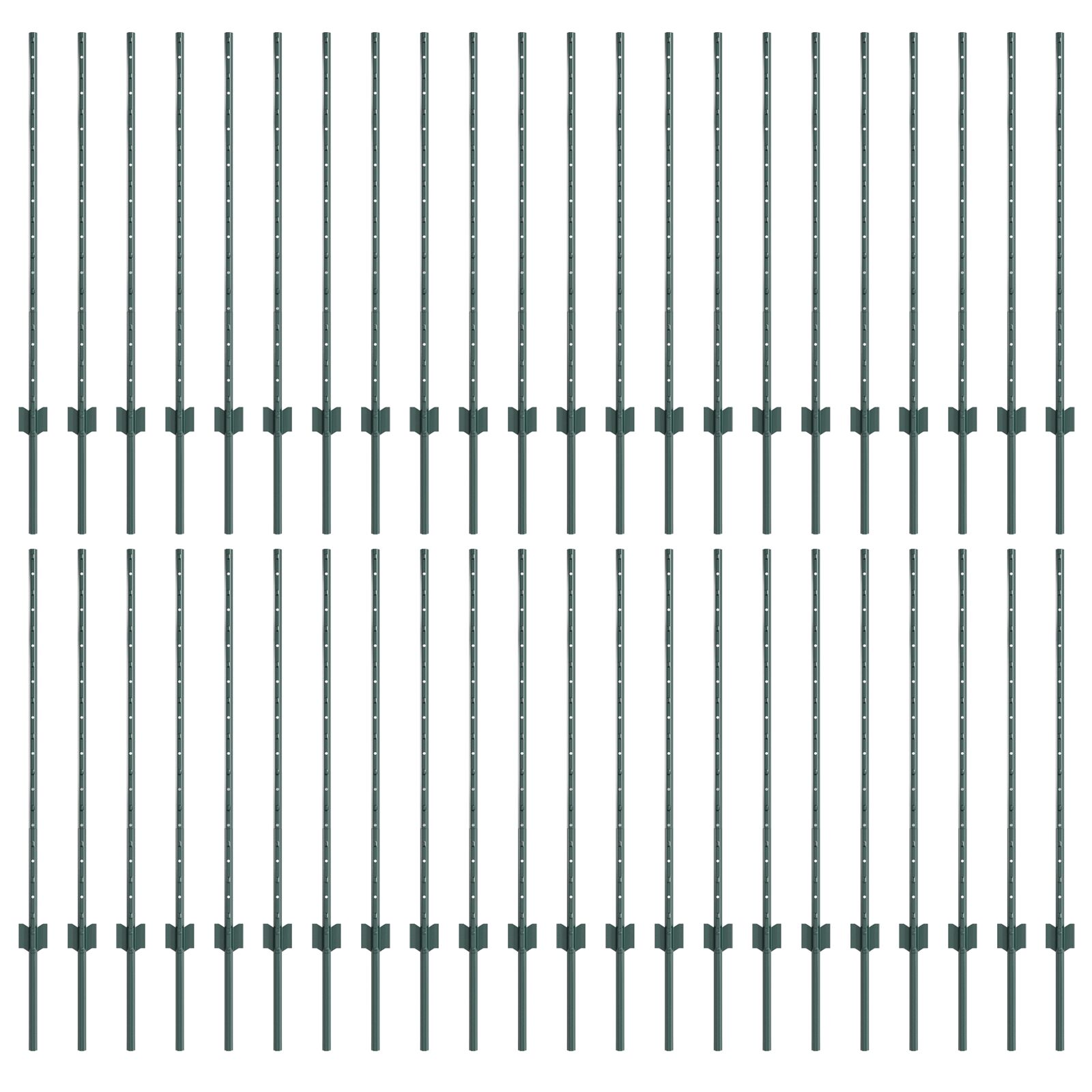 Hekpalen 44 stuks U-Channel Groen 140 cm Staal