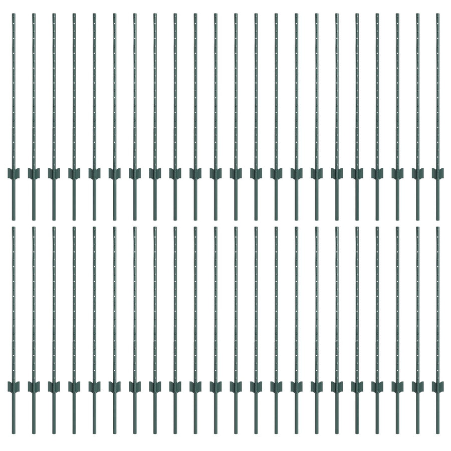 Hekpalen 44 stuks U-Channel Groen 140 cm Staal
