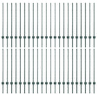 Fence Post 44 pcs Green 140 cm Steel