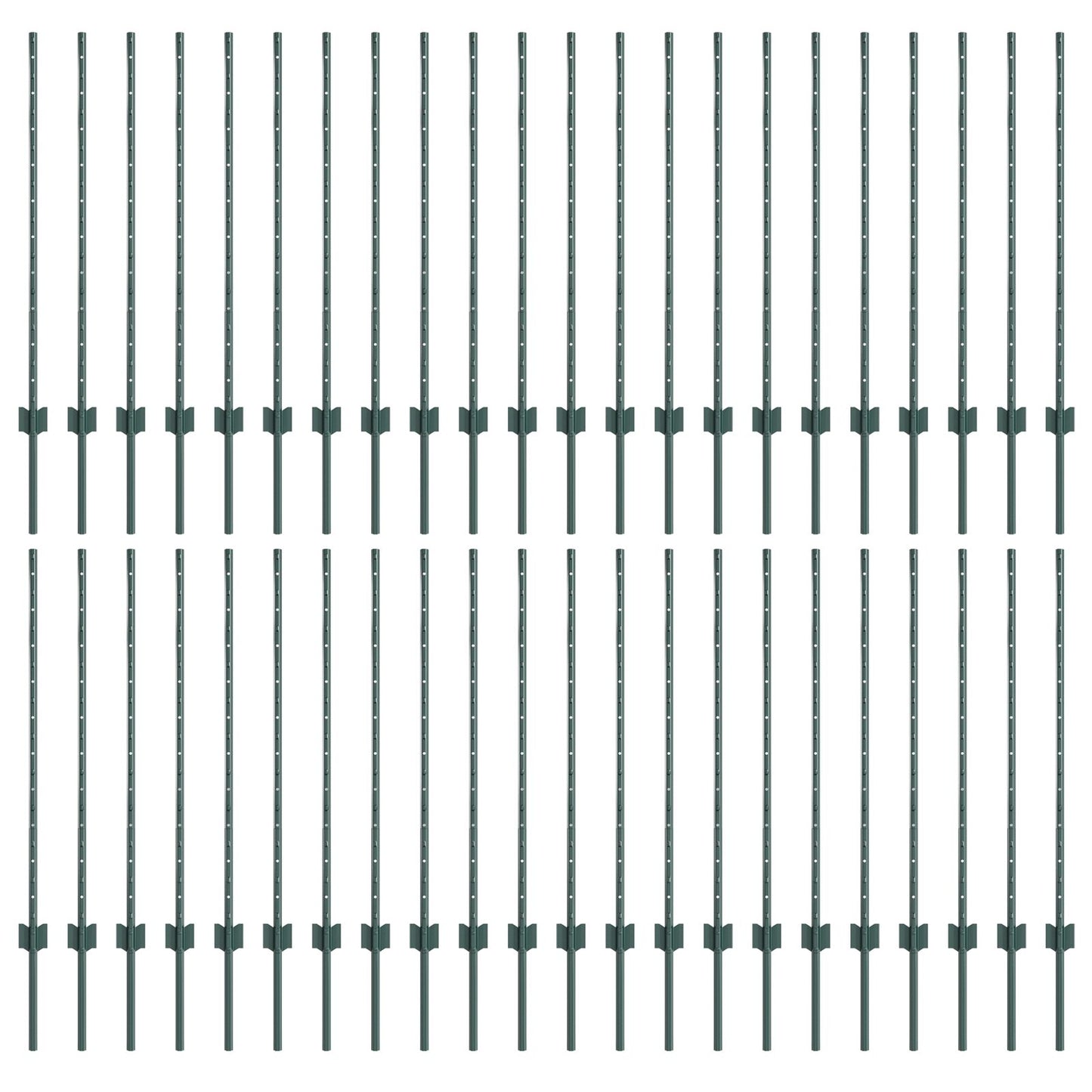 Hekpalen 44 stuks U-Channel Groen 140 cm Staal