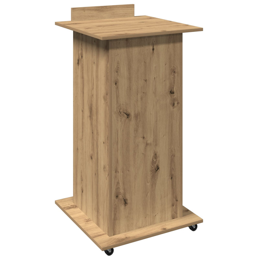 Podium Met Wielen Artisan Eiken Geengineerd Hout