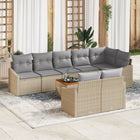 Tuinset poly rattan 9-delig beige lichtgrijs