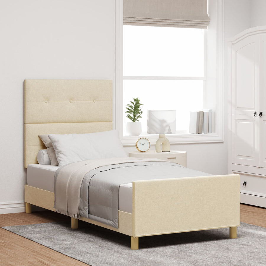 Crème Bedframe 90X200 Cm Stof Crème