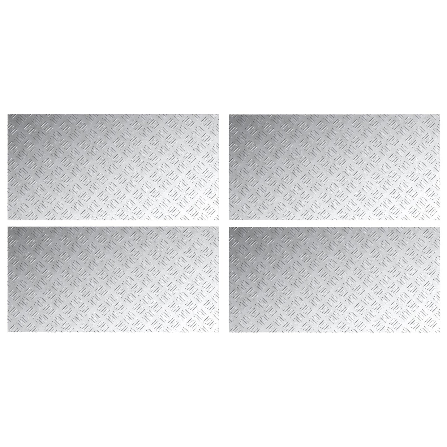 Aluminium Checker Platen 4 Stuks Antislip 100X50 Cm 100 x 50 x 0.2 cm Rechthoekig
