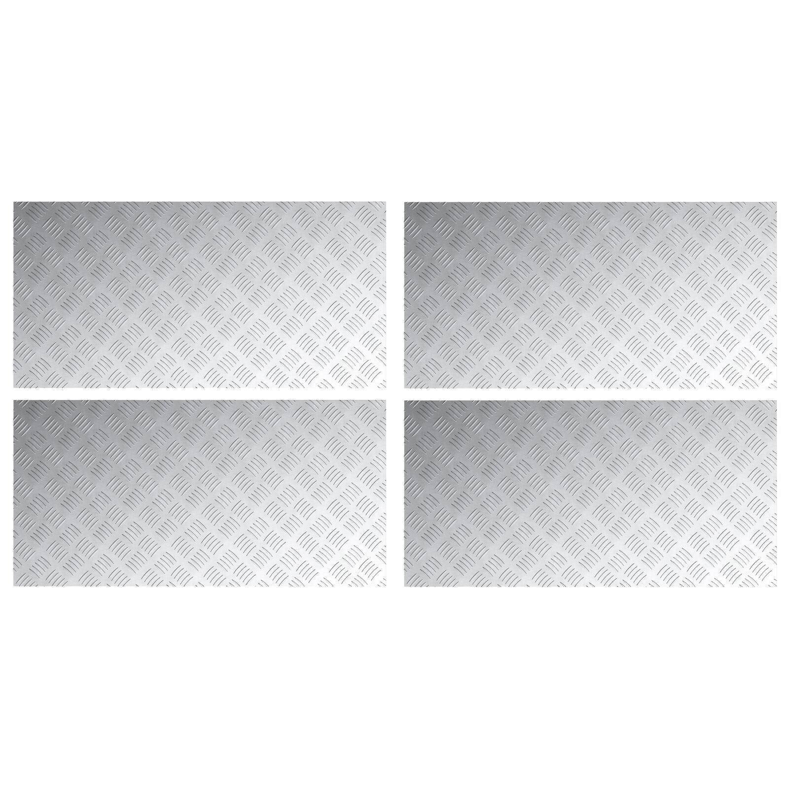 Aluminium Checker Platen 4 Stuks Antislip 100X50 Cm 100 x 50 x 0.2 cm Rechthoekig