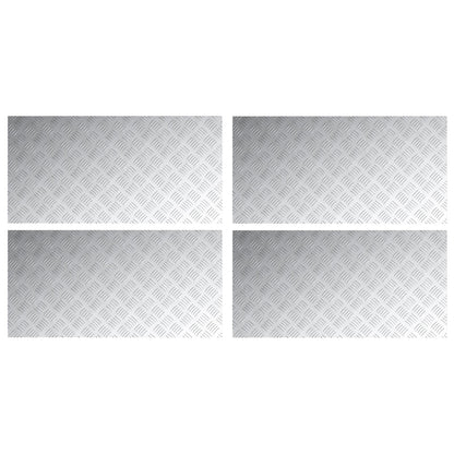 Aluminium Checker Platen 4 Stuks Antislip 100X50 Cm 100 x 50 x 0.2 cm Rechthoekig