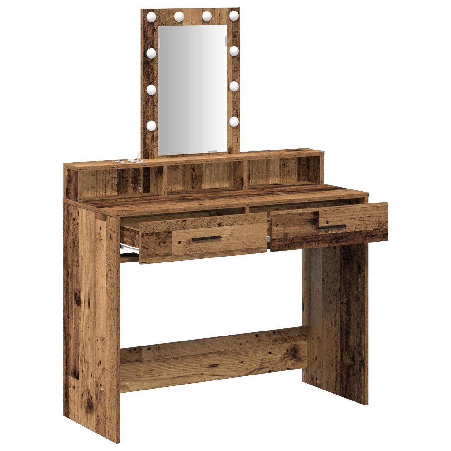 Kaptafel Met Led-Verlichting In Oud hout 100 x 41 x 140 cm