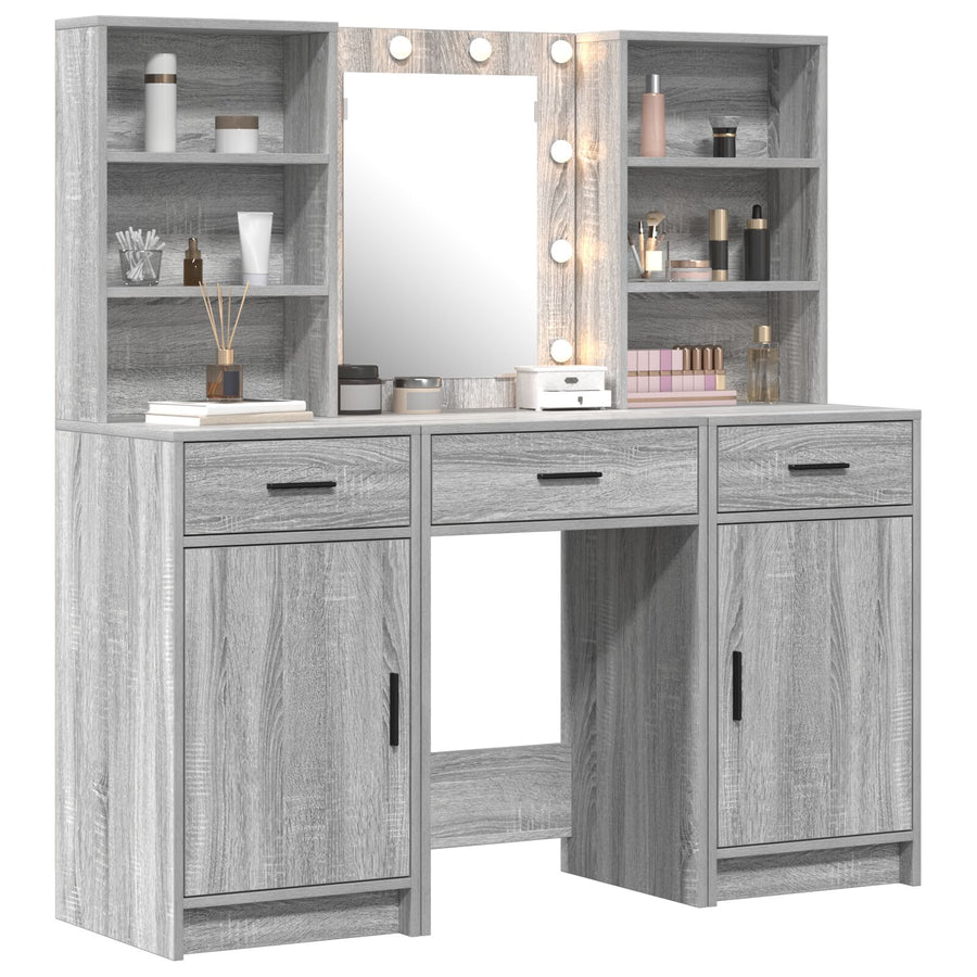 3-Delige Kaptafel Set Grijs Sonoma Engineered Wood