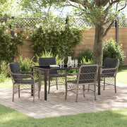 Tuinset poly rattan lichtgrijs 4 stoelen 1 tafel