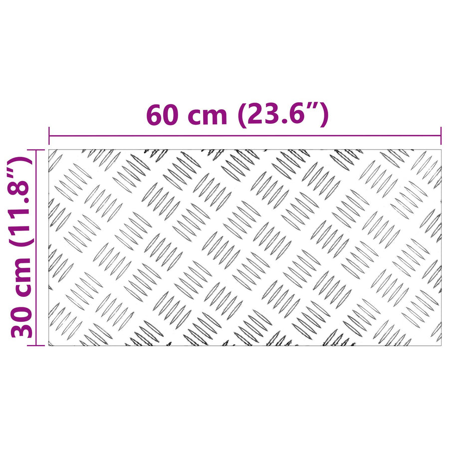 Aluminium Checker Platen 4 Stuks Anti-Slip 60X30 Cm 60 x 30 x 0.3 cm Rechthoekig