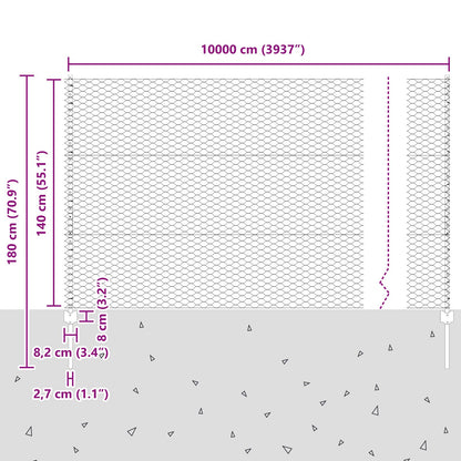 Hekpalen 11 Stuks U-Kanaal Groen 140 Cm Staal,  Hexagonaal Hek Groen 1,4X100 M Staal