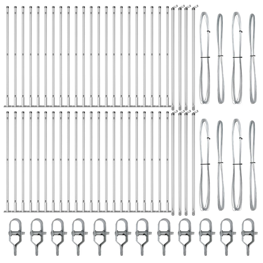 Hekpalen Set Van 52 3,2 X 3,2 X Duurzaam Verzinkt Staal 70 cm 52x betonpaal