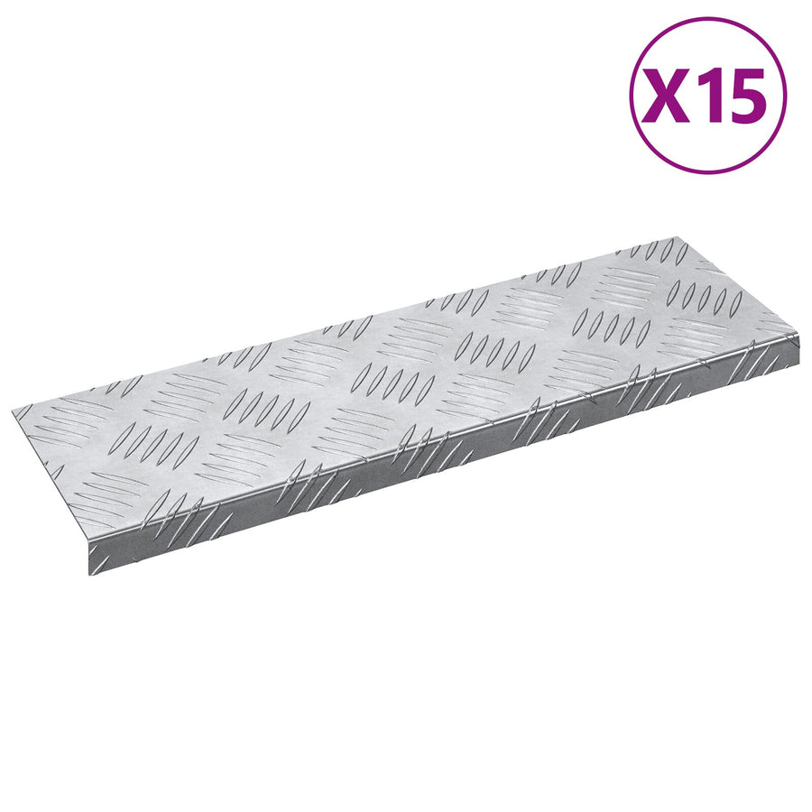 Aluminium Traplopen - 15 Stuks, Antislip, 60X18 Cm 60 x 18 x 2.5 cm Rechthoekig