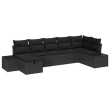 7-Delige Tuin Sofa Set Met Kussens Zwart Poly Rattan Wit