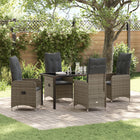 Tuinstoelenset poly rattan grijs 4 personen