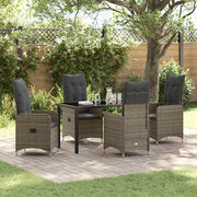 Tuinstoelenset poly rattan grijs 4 personen