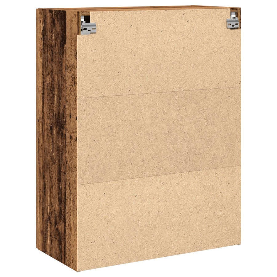 Wandkast Met Glazen Deuren Oud Hout 69,5X34X90 Cm